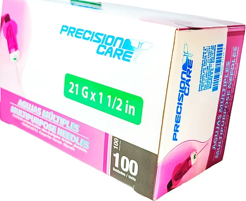 AGUJAS MULTIPLES PRECISION CARE 21GX1 1/2"