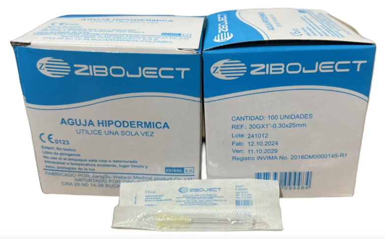 AGUJAS HIPODERMICAS 30G X 1/2 MESOTERAPIA