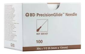 AGUJA HIPODERMICA 30GX1/2" BD